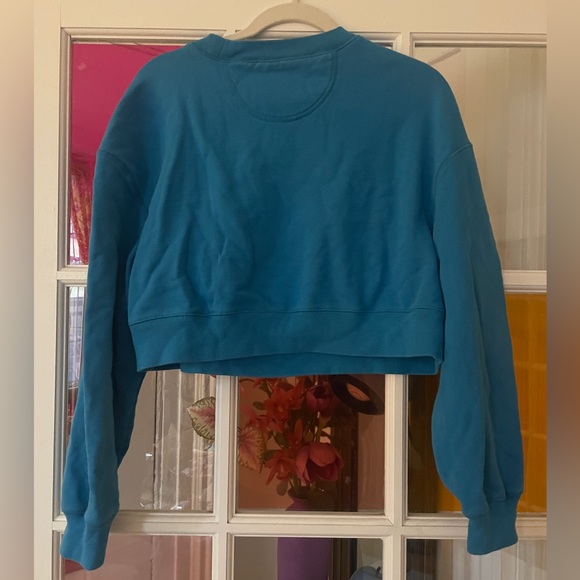 Everlane Cropped Sweatshirt Aqua Blue - Picture 5 of 5